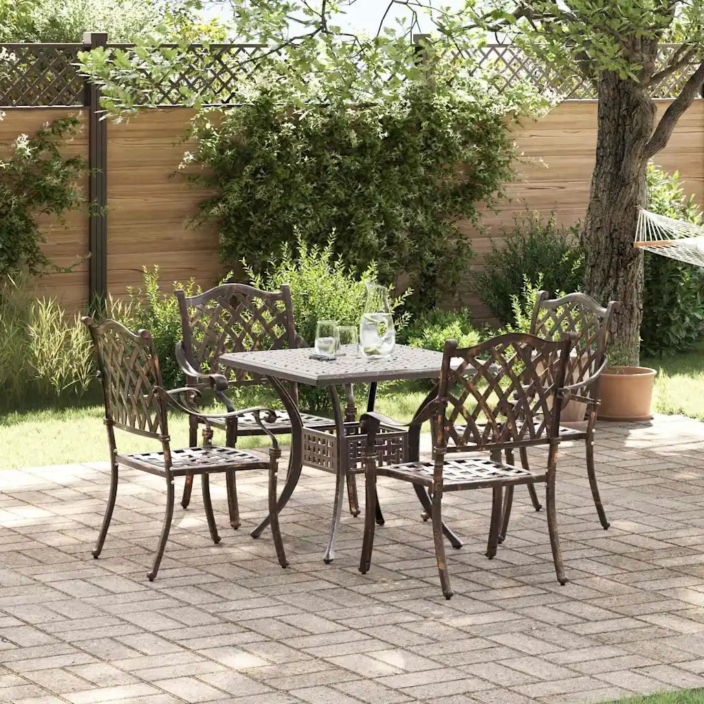 Set di Tavolo da Giardino 5 pcs Bronzo Alluminio pressofuso 3334736