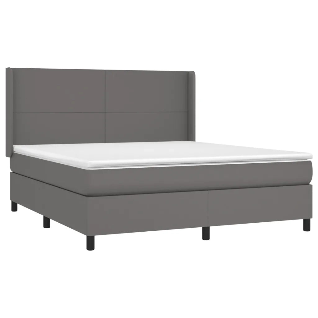 Giroletto a Molle con Materasso Grgio 180x200 cm in Similpelle 3132397