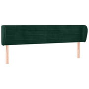 Testiera | Testata ad Orecchio Verde Scuro 163x23x78/88 cm in Velluto