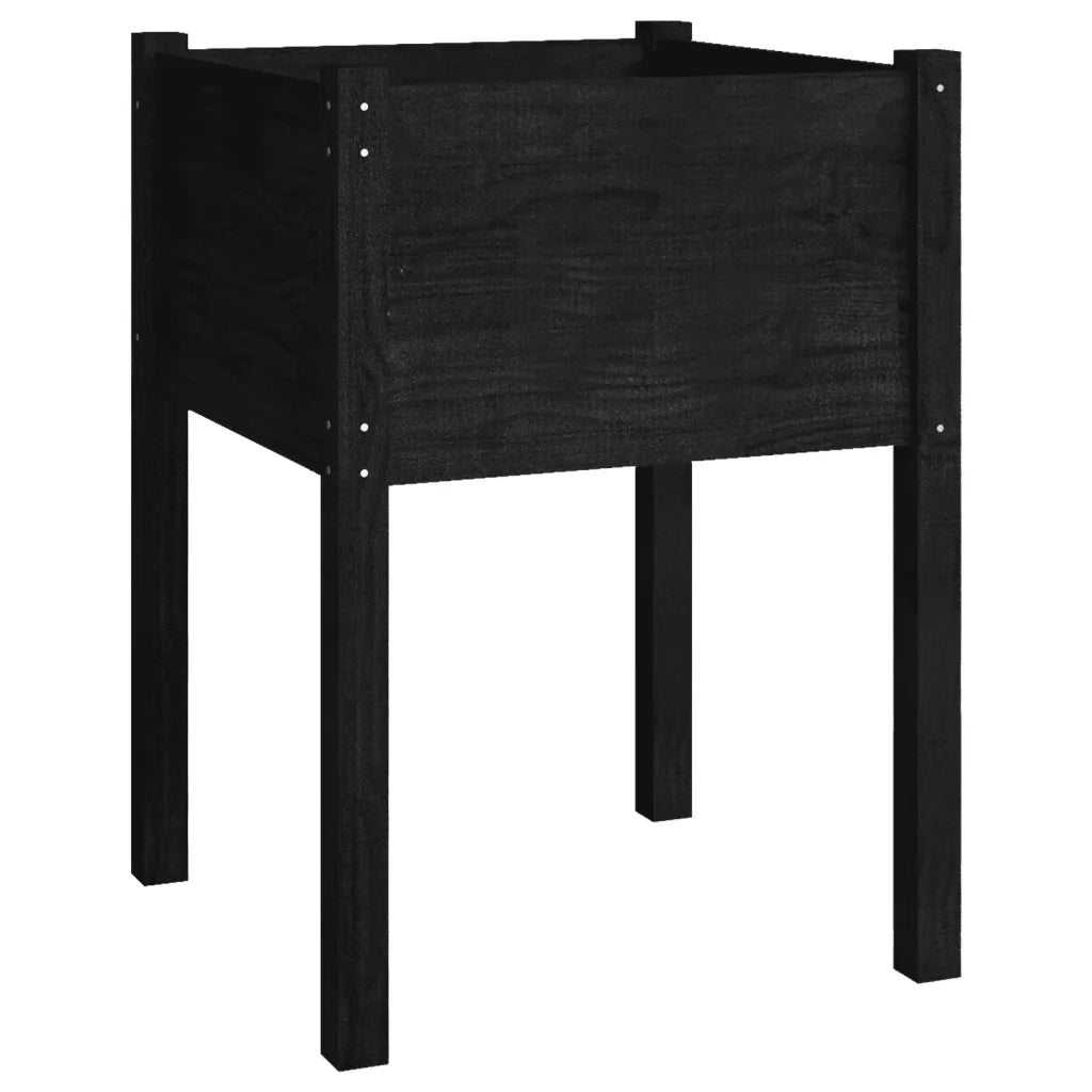 Fioriere da Giardino 2 pz Nere 50x50x70 cm in Massello di Pino 810808
