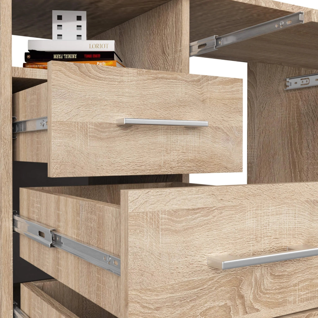 Scrivania AKORD ANA Sonoma Quercia 124 cm 1 anta 3 cassetti 124x52x74 cm