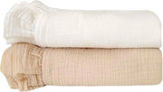 Mousseline ruches deken baby 100% tessuto biologico GOTS, deken per bambino respirante realizzato con tessuto biologico certificato, deken per neonati (100 x 100 cm) (bianco)
