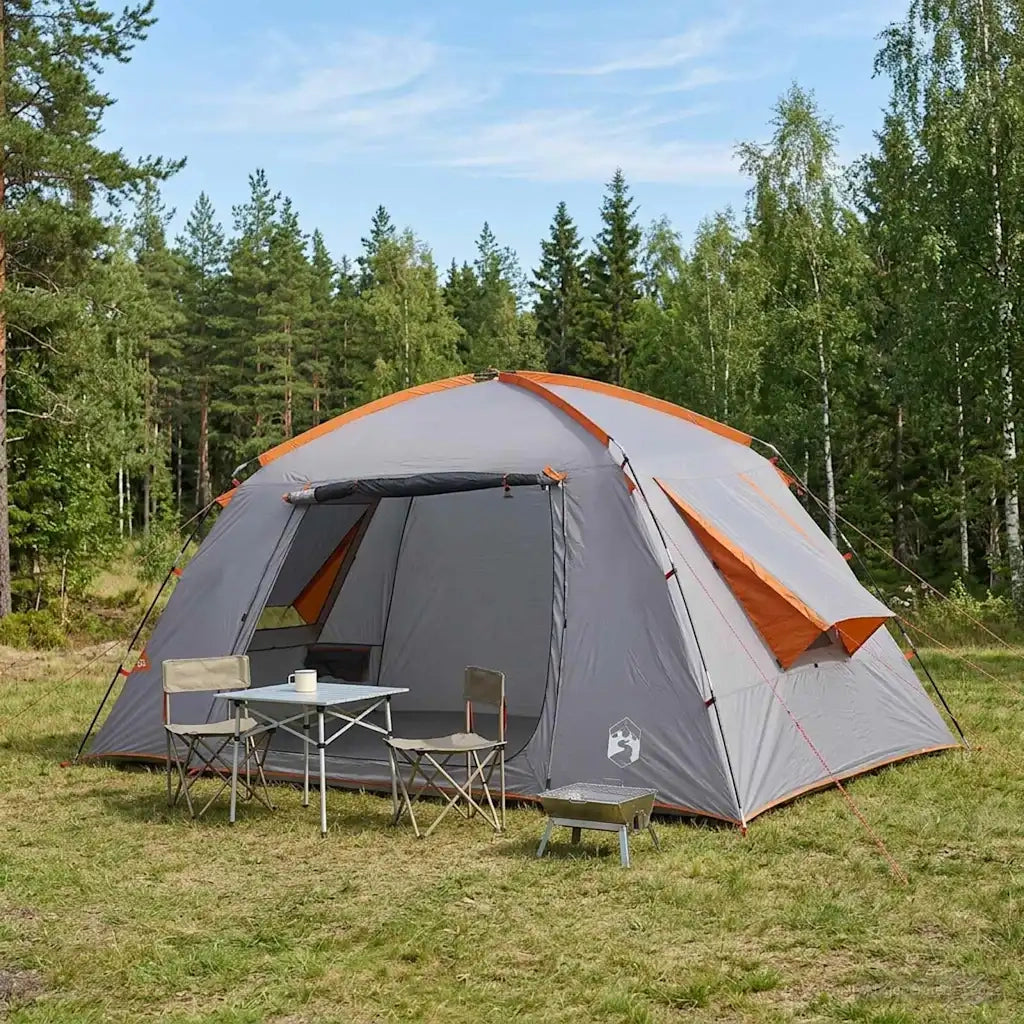 Tenda Capanna Grigio e arancione 400 x 210 x 180 cm Poliestere 42028517
