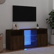 Mobile Porta TV con Luci LED Rovere Marrone 120x30x50 cm 815716