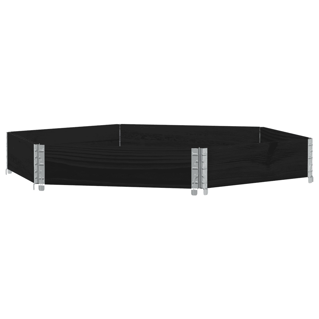 Fioriera Rialzata Esagonale Nera 160x160cm Legno di Pino