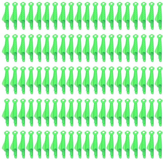 Set di Threaders per Nastro - 100 Stuks - Nastro per Styling - Nastro per Nastro - Materiale ABS - Lunghezza 3 cm - Colore Verde - Nastro per Nastro