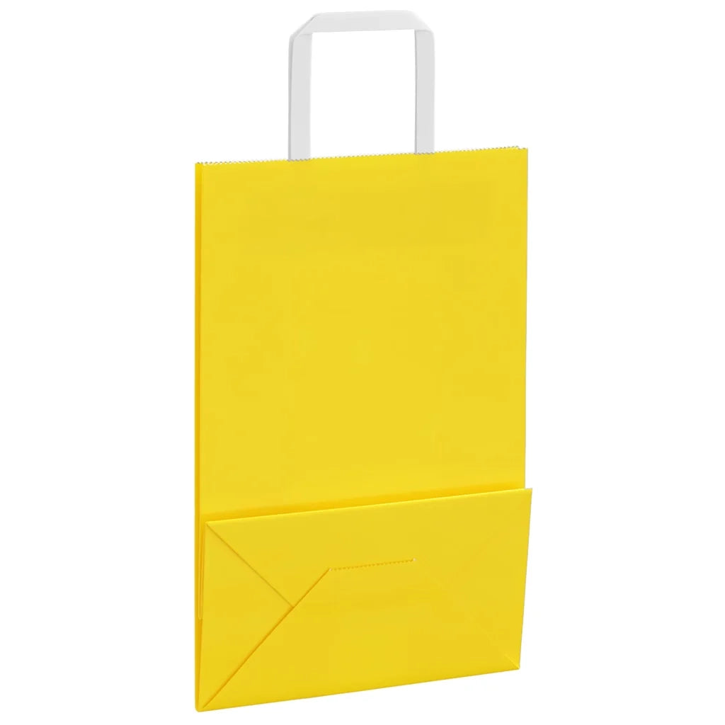 Sacchetti di Carta 250 pz con Manici Gialli 21x11x31 cm 4102008