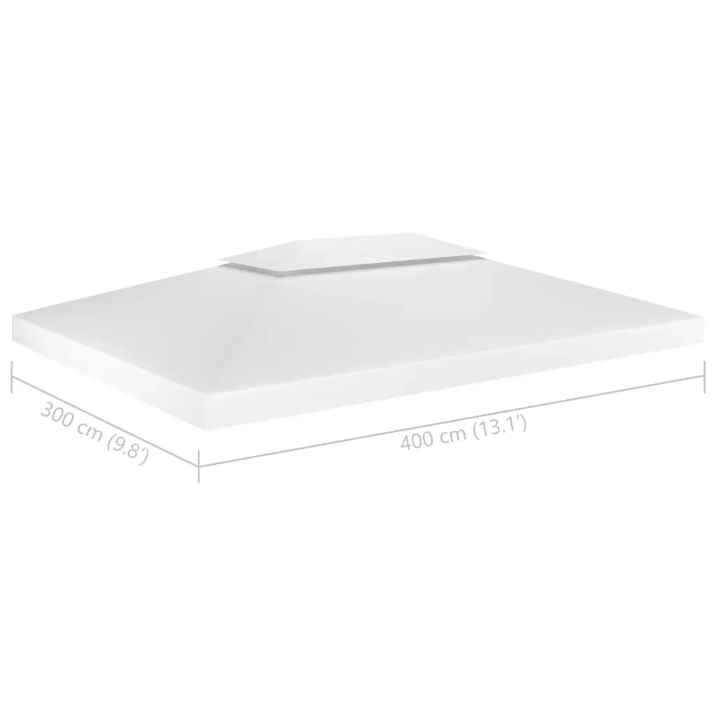 Copertura Superiore per Gazebo a 2 Strati 310 g/mÂ² 4x3 m Bianca cod mxl 66665