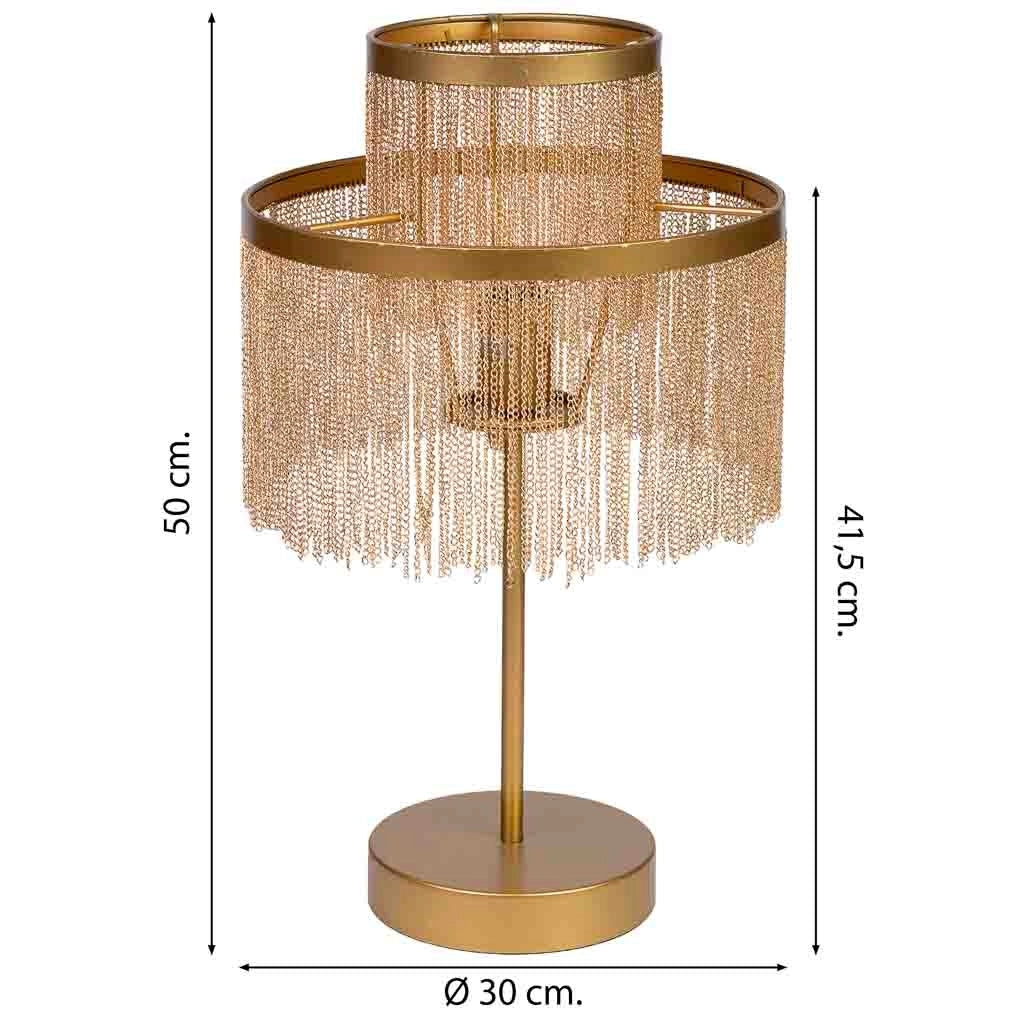 Lampada da tavolo in metallo 30x30x35/50h cm Oro