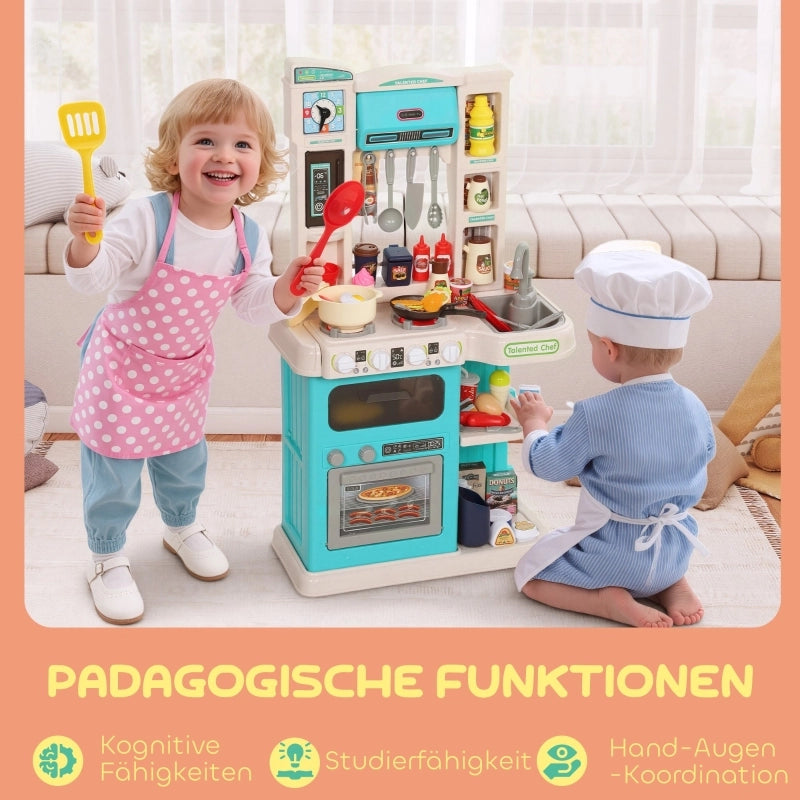 Set da cucina per bambini da 92 pezzi, rubinetto, plastica, et¨¤ 3-6 anni, verde