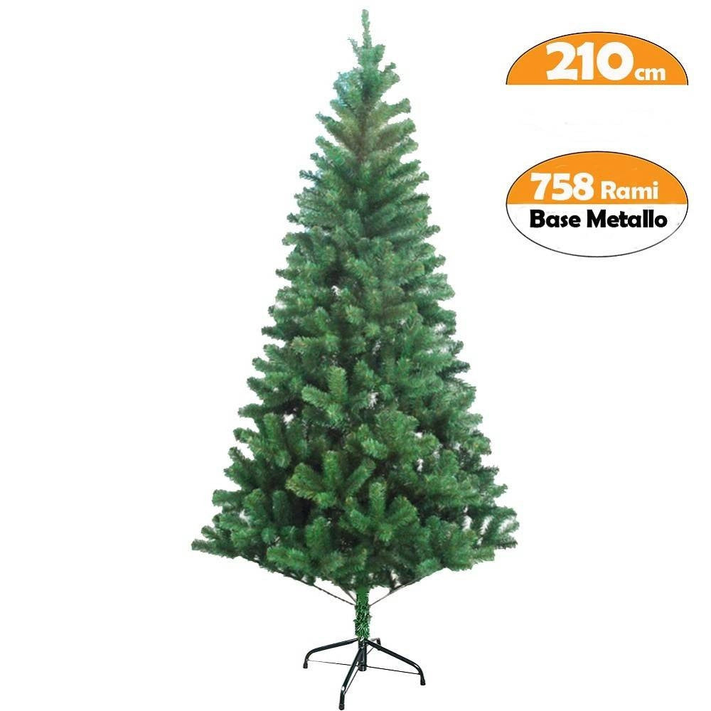 Trade Shop - Albero Di Natale 210 Cm Base A Croce Folto Ecologico Rami Artificiale 758 Rami -