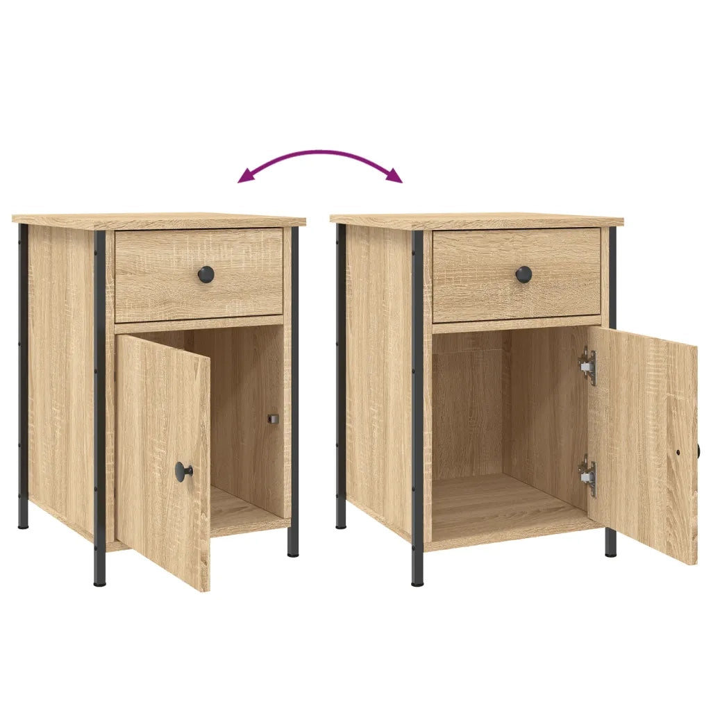 Set di 2 Comodini | Armadio da Notte | Mobiletto da notte Rovere Sonoma 40x42x60 cm in Legno Multistrato