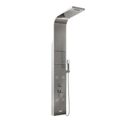 COLONNA PANNELLO DOCCIA IN ACCIAIO INOX CROMATO LUCIDO CON DOCCETTA,FLESSIBILE E GETTI ORIZZONTALI M - CROMATO LUCIDO  - AER