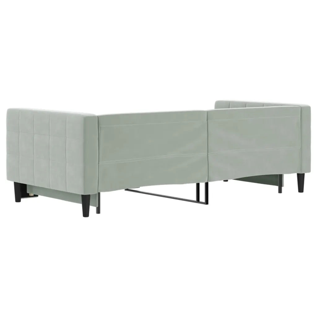 Divano Letto con Letto Estraibile Grigio Chiaro 90x190 Velluto 3196704
