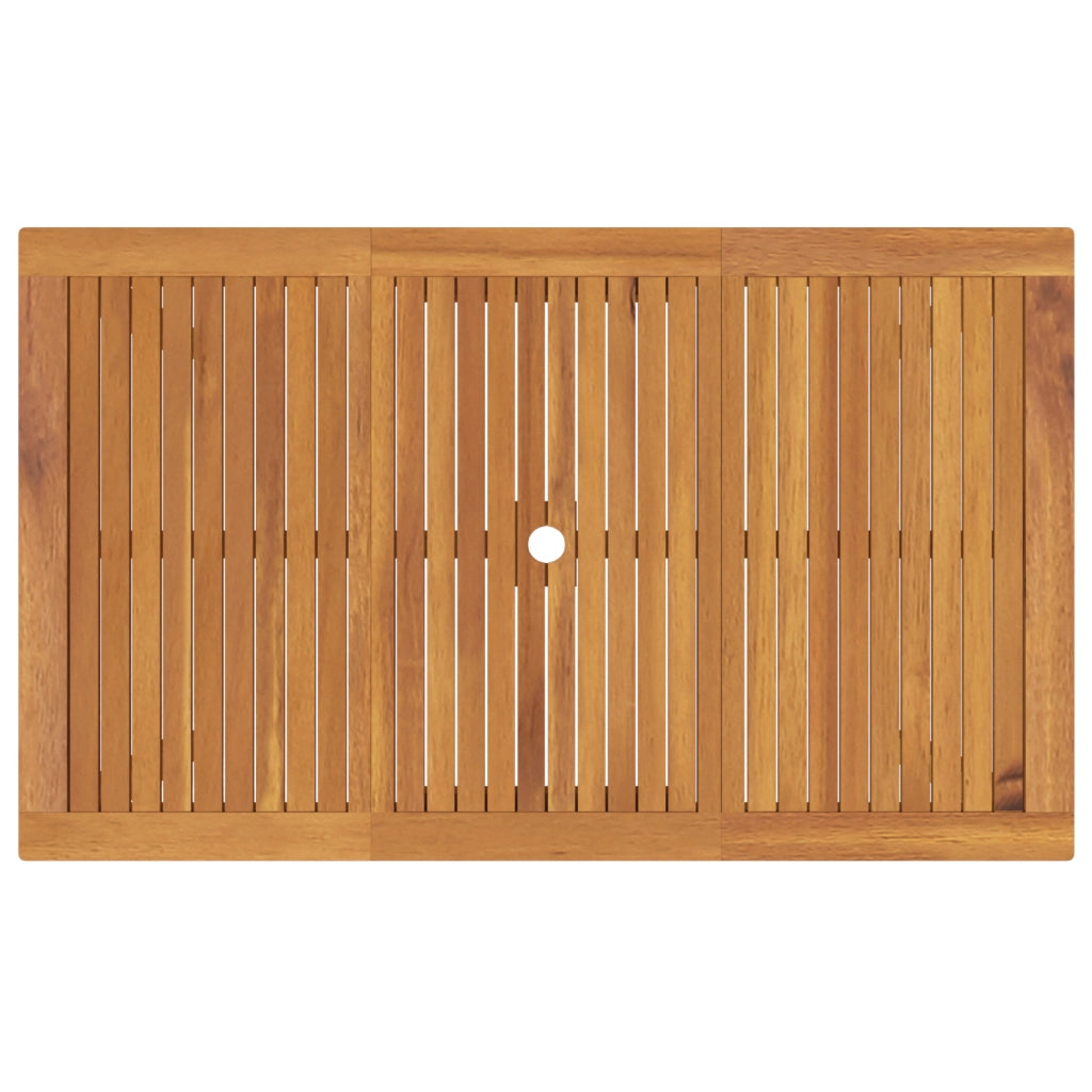 Set Pranzo Giardino  5 Pezzi Rattan Nero Acacia