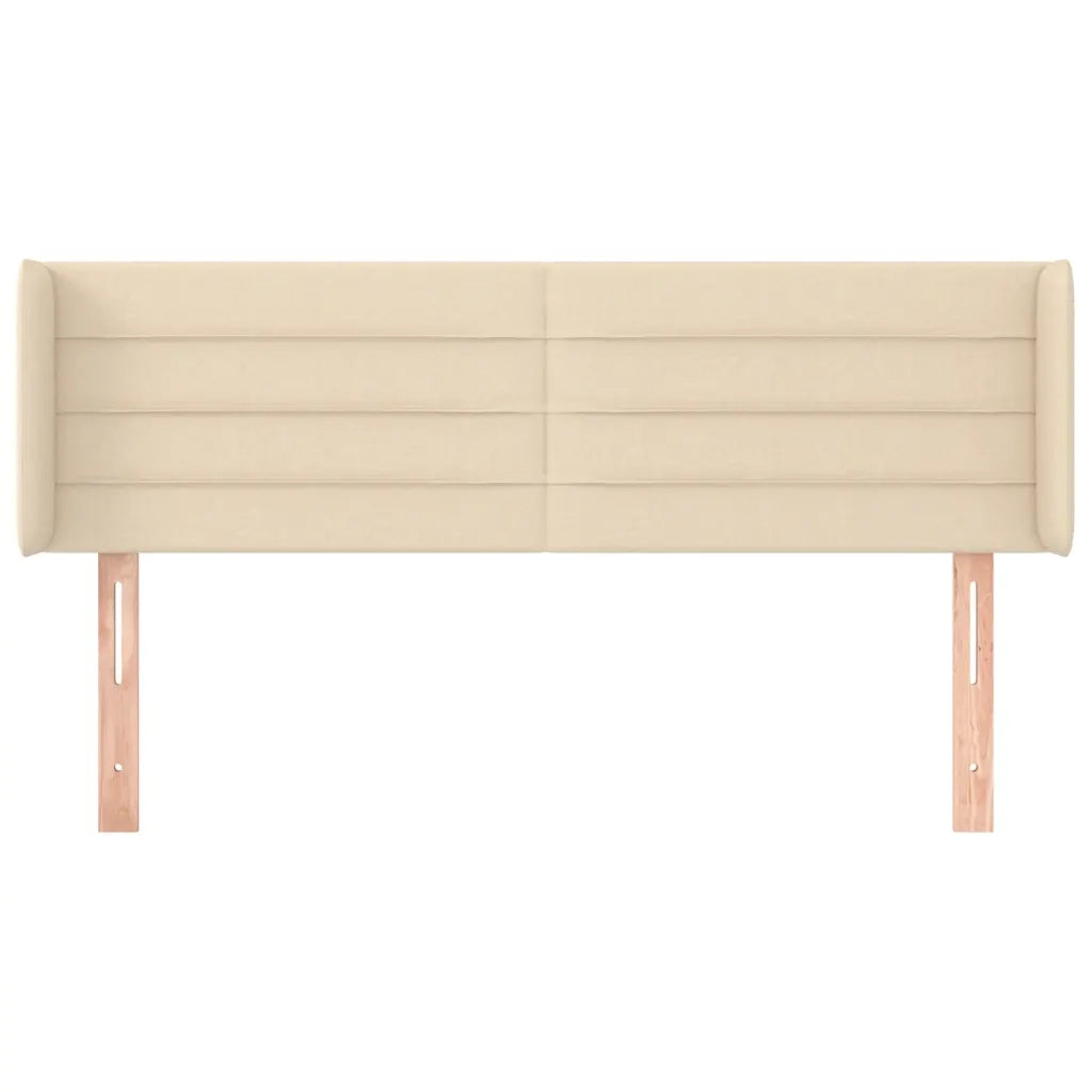 Testiera | Testata ad Orecchio Crema 147x16x78/88 cm in Tessuto