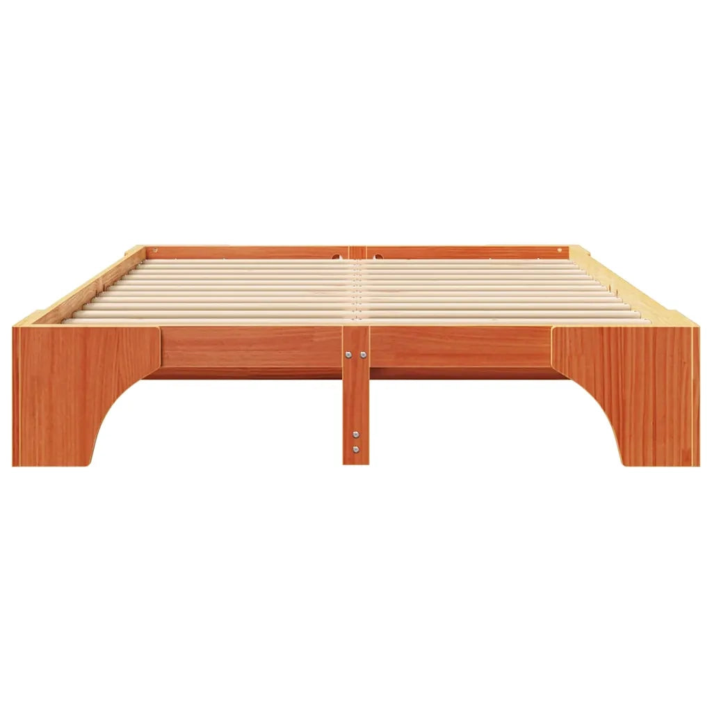 Struttura del letto Marrone cerato 140 x 200 cm Pino massello 872946