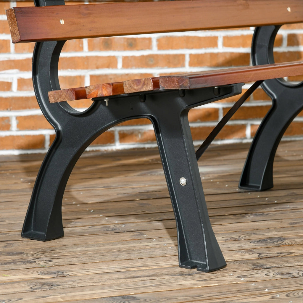 Panchina da giardino 2 posti ¨C zephmum ¨C alluminio e legno, 120x57x70 cm