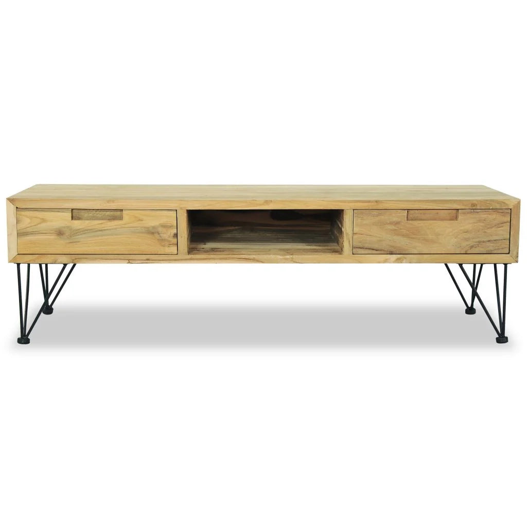 Pratico mobile porta TV/buffet di design 120 cm teak massello beige 2502249