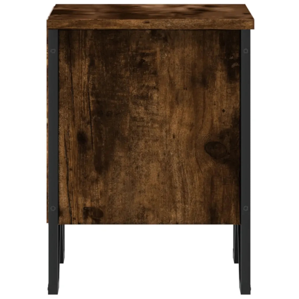 Comodino Rovere Fumo 2pz 40x30x40 cm in Truciolato 848499