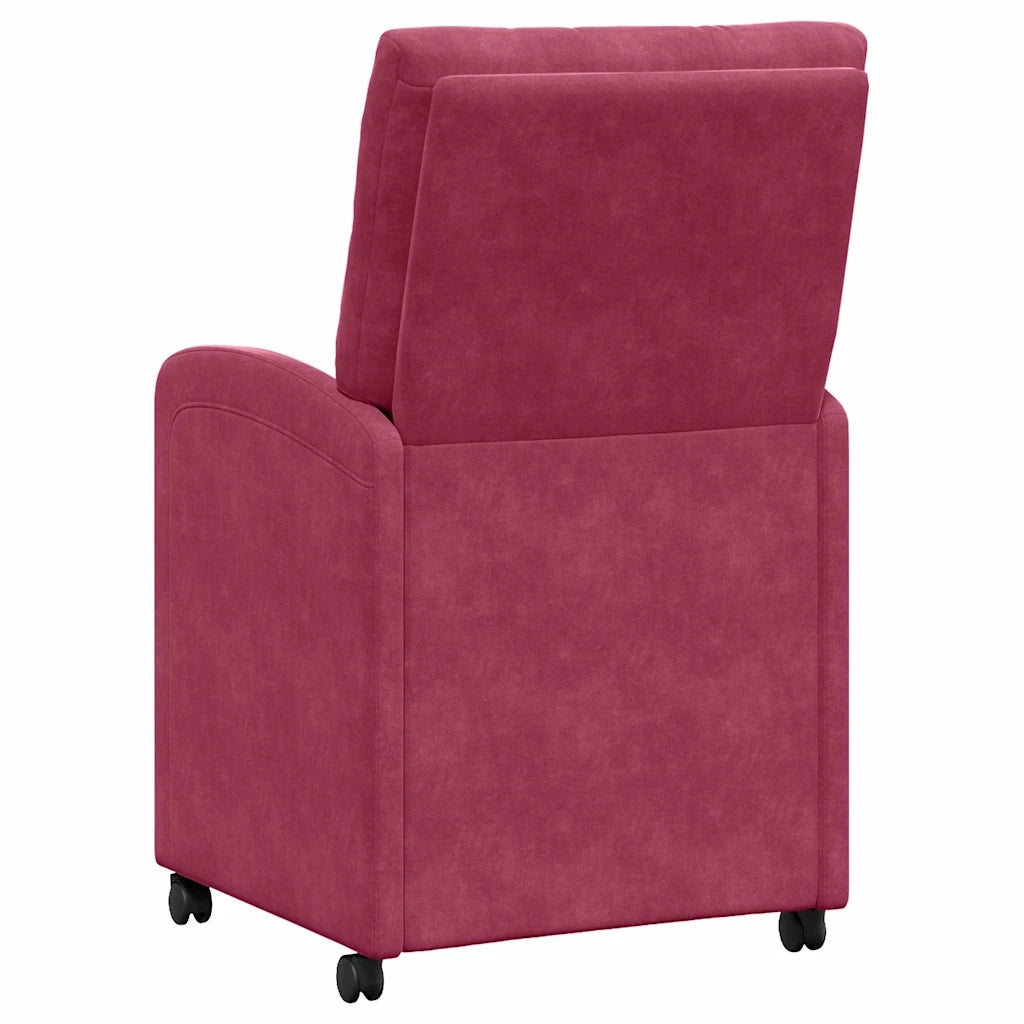 Sedie da Pranzo con Ruote 2 pz | Sedie da cucina Rosso vino 58 x 67 x 97 cm