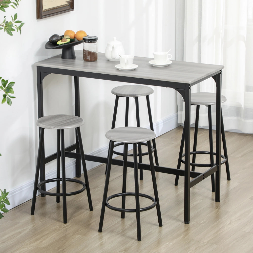 Tavolo da pranzo allungabile set con sedie ¨C zephmum ¨C legno effetto cemento grigio 90x200