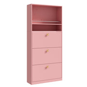 Scarpiera con vani ribaltabili - per ingresso - 80×24×178.5 cm - rosa