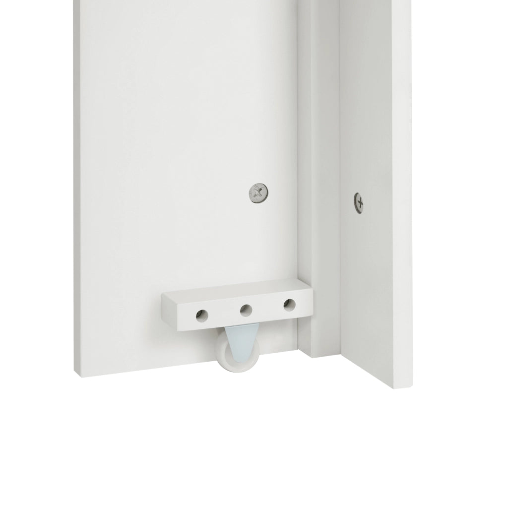 Tavolo allungabile con ruote, piano estraibile e LED, MDF e vetro, bianco e naturale, per cucina e sala da pranzo