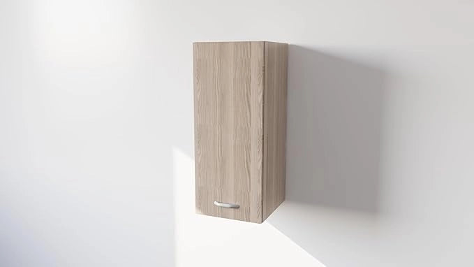 Pensile Cucina in Legno Nobilitato Olmo Alto con 1 Anta, Pensile Componibile Moderno Made in Italy (H60XL30XP32cm)
