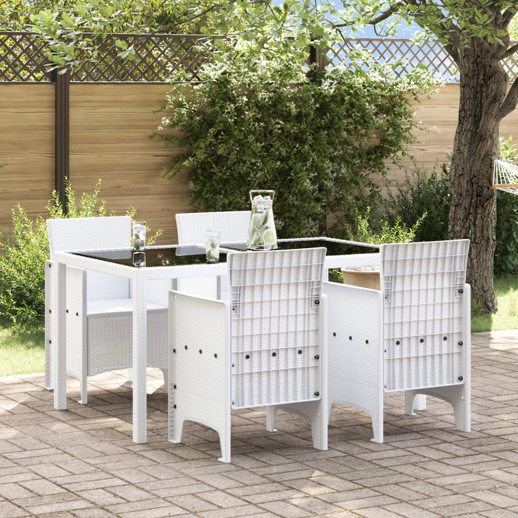 Sedie da giardino 4 pcs Bianche Polyrattan