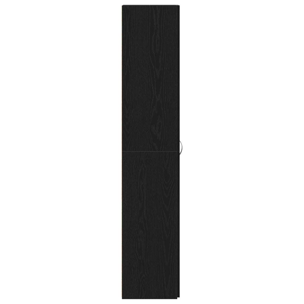 Armadio per scarpe Nero Rovere 80x35,5x180 cm Legno ingegnerizzato