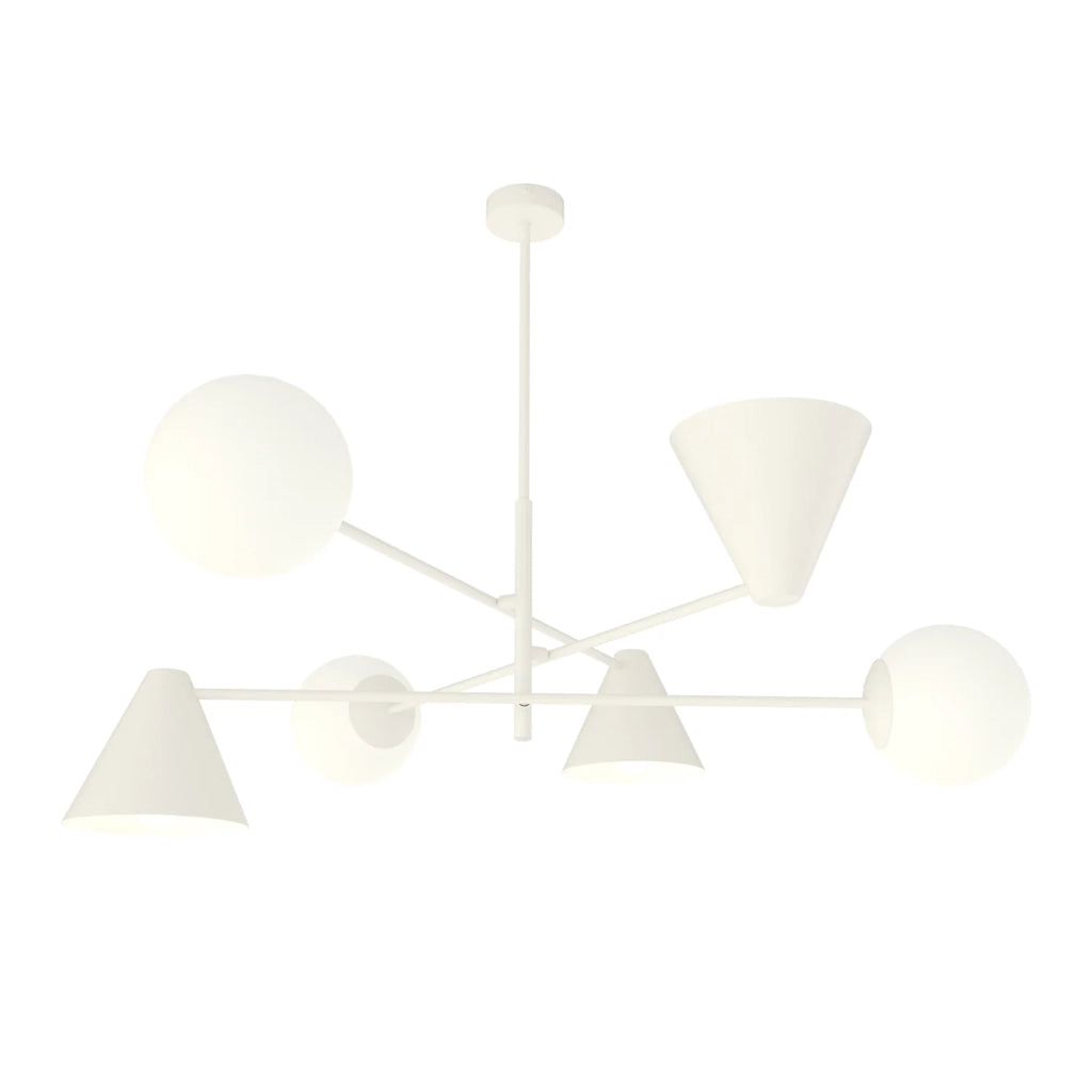 Plafoniera Moderna Industrial Njord 6 Luci Bianco