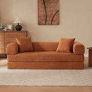 Divano letto modulare - con funzione convertibile - in schiuma - terracotta
