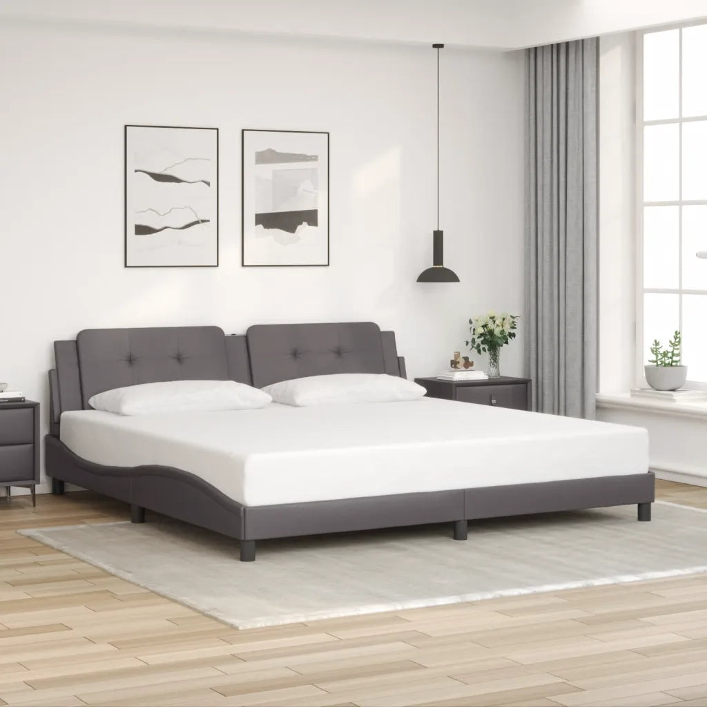 Giroletto con LED senza Materasso Zadar Grigio 200x200 cm 3214134