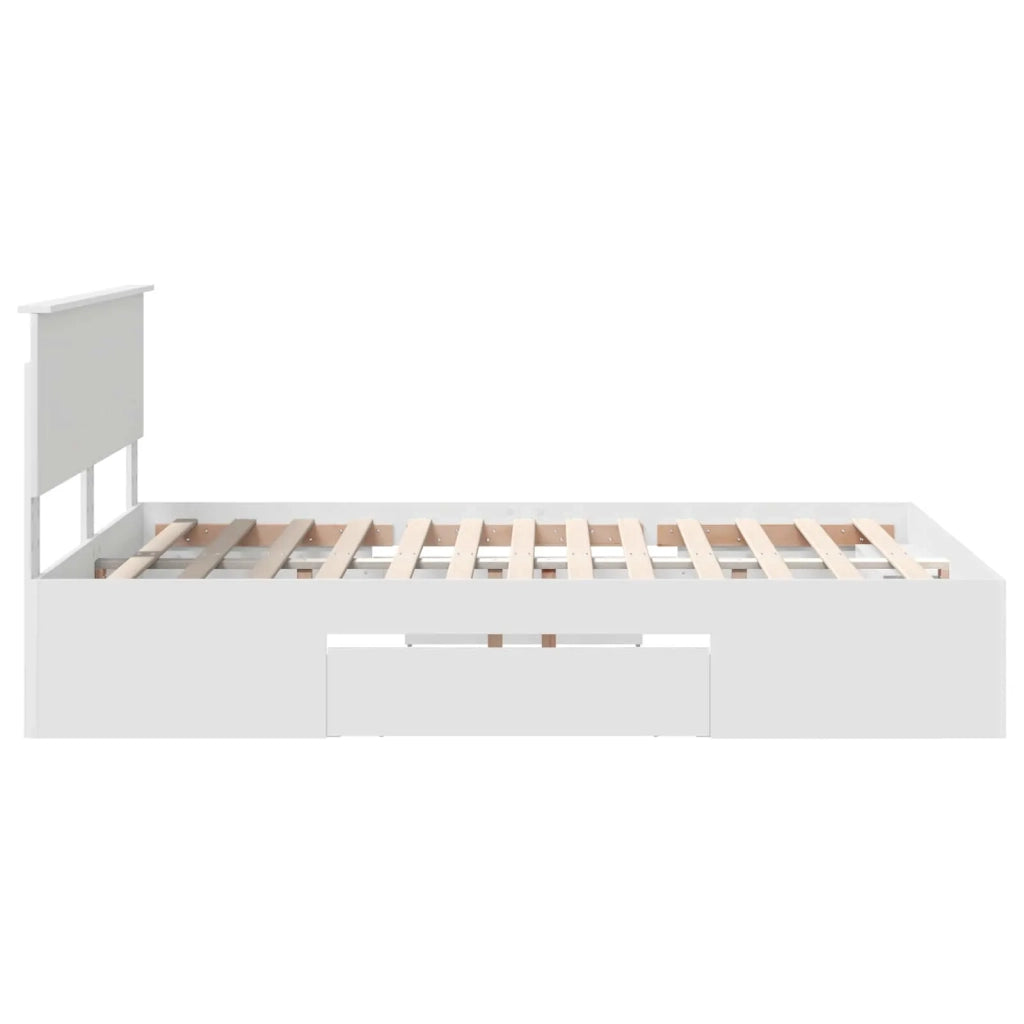 Struttura del letto-Giroletto-Rete del Letto Bianco 140 x 200 cm Legno multistrato 907571