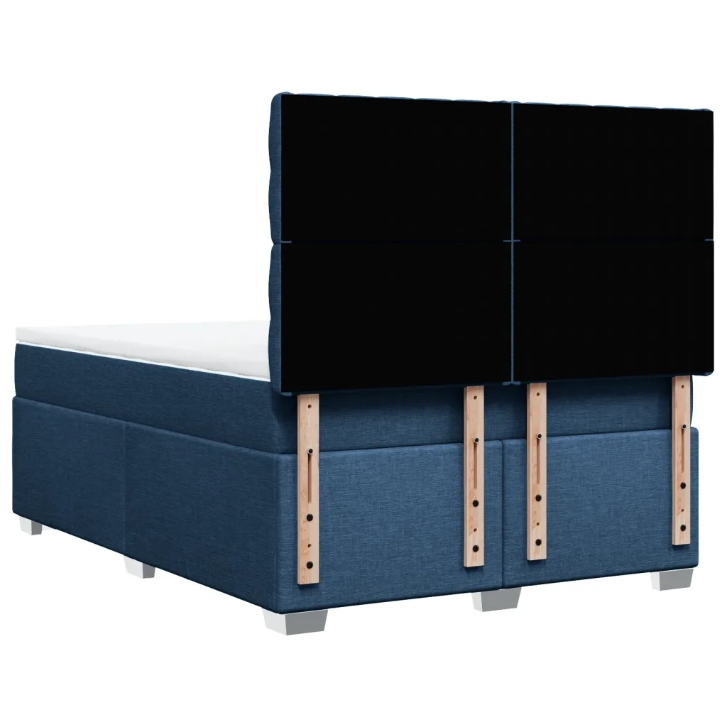 Giroletto a Molle con Materasso Blu 140x200 cm in Tessuto