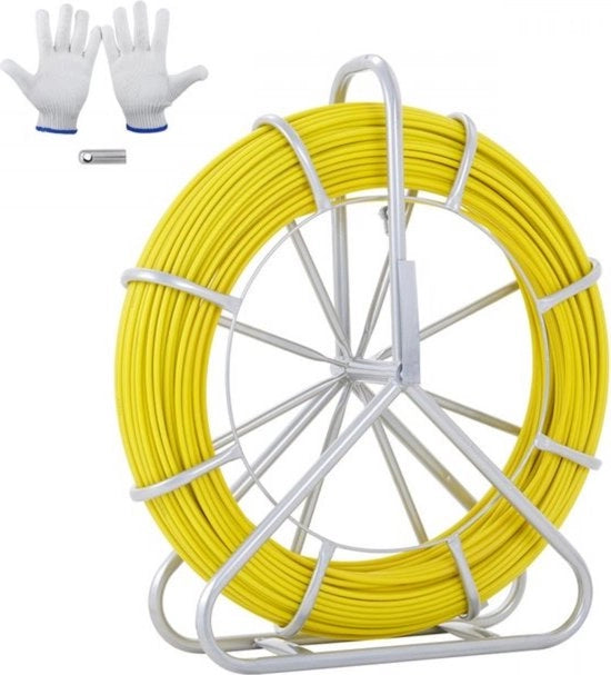 Cavo in Fibra Ottica con Bobina - Ø6,35 mm x 129,5 m - Con Cassetta in Acciaio