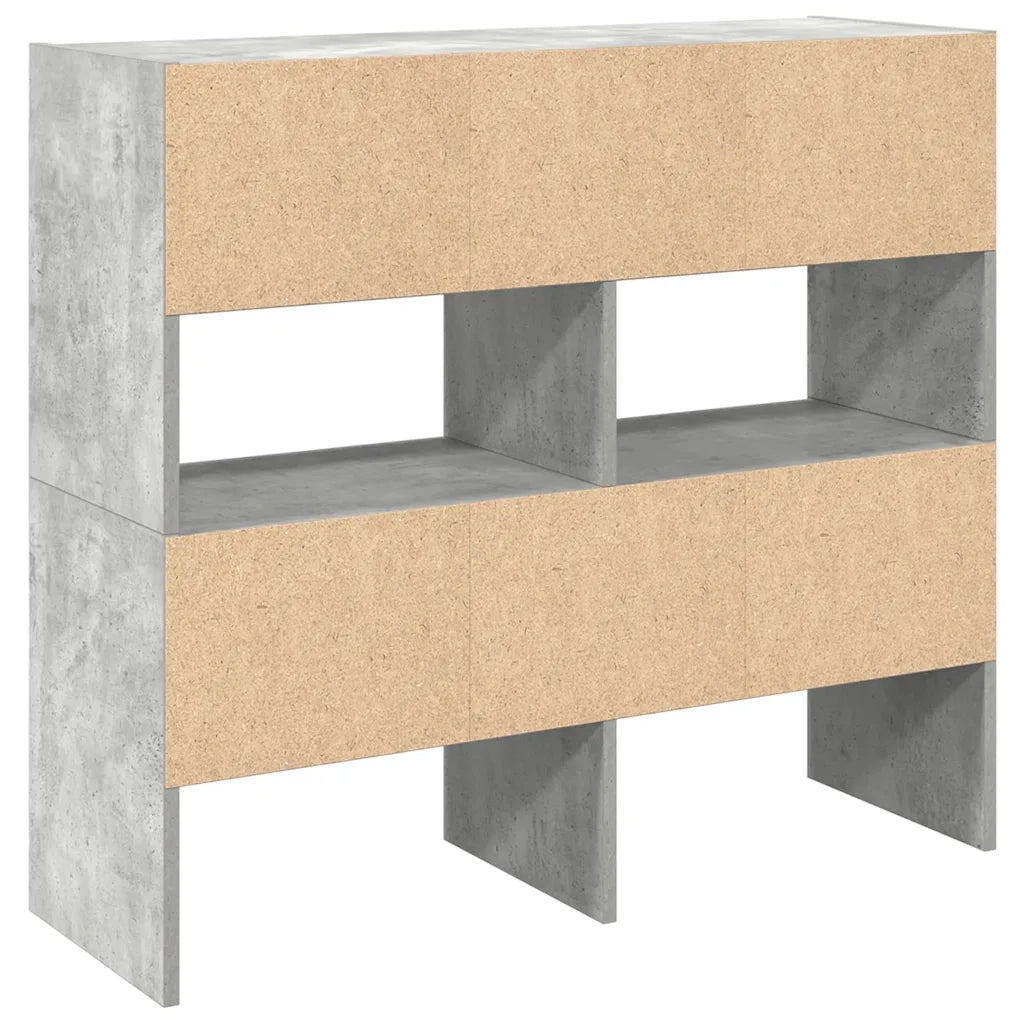 Scarpiere 2 pz Impilabili-Set di 2 Scaffale per scarpe Grigio Cemento 89,5x30x40 cm