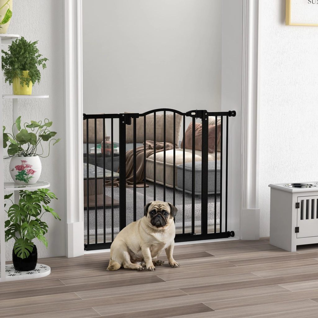 Cancelletto per Cani Estensibile ¨C Zephmum ¨C Metallo e Plastica Nero 74-100x78 cm