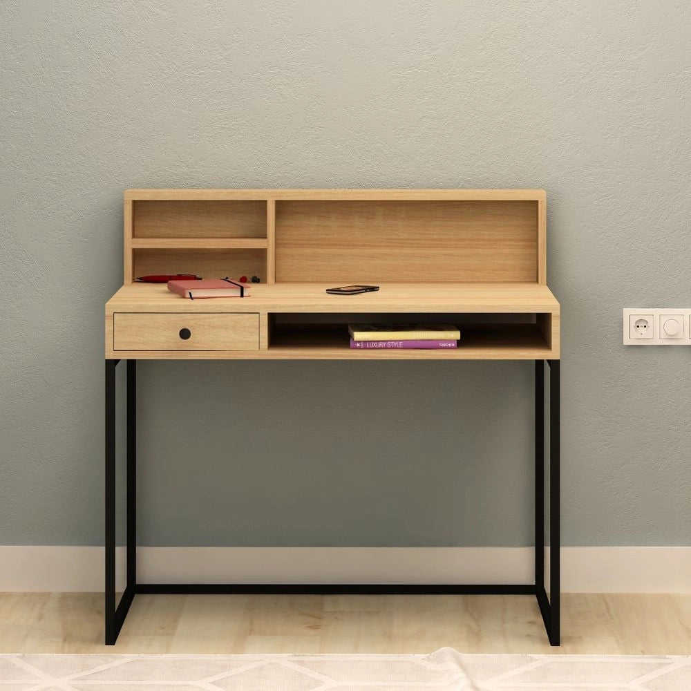 Scrivania con cassetto Nasus colore rovere nero