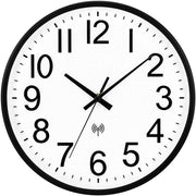 Orologio a Parete Radiocomandato, Silenzioso, Senza Ticchettio, 30 cm Quarzo, Alimentato a Batterie, Orologio da Parete Grande, Facile da Leggere, Ideale per Casa, Cucina, Camera da Letto, Ufficio, Scuola (Nero + Bianco)