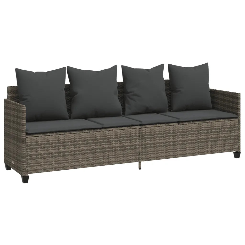 Lettino Prendisole | Sdraio da giardino | Lettino da sole con Cuscini Grigio?in Polyrattan