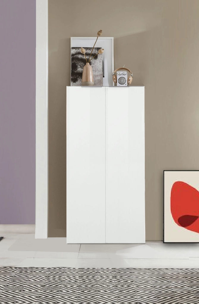 Armadio Libreria Doppia Anta 70x35x140 cm Dalia Bianco Lucido