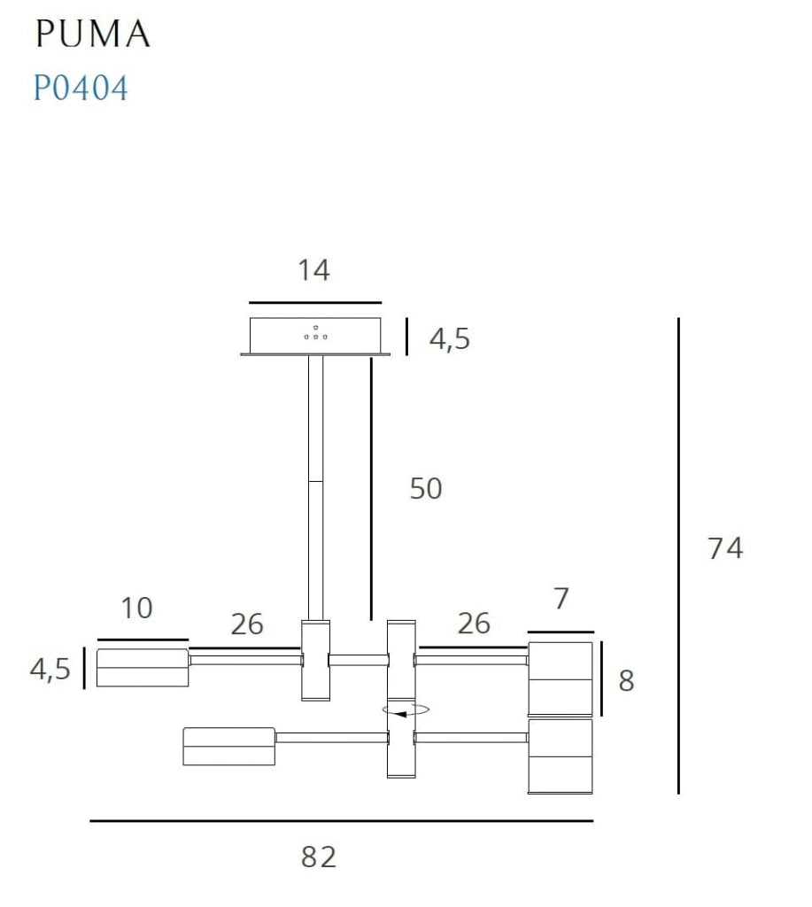 Lampadario industriale 4 luci Ø82 LED 28W Maxlight