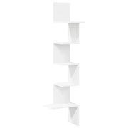 Scaffale Angolare Muro | Mensola a parete Bianco 32x32x127,5 cm Legno Multistrato