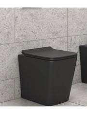 WC da appoggio nero senza bordo Tornado DOUA 52,5x35,5x41 cm con sedile WC