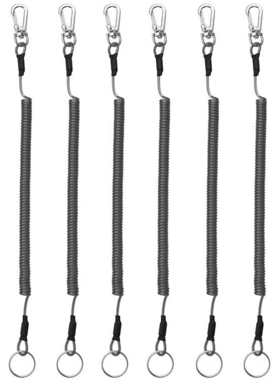 Lanyard multifunzionale - Uittrekbare portachiavi - Attrezzatura di sicurezza - Resistente - 150 cm estensibile - Forti clip per cavi