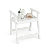 Panca da doccia con braccioli 58 x 52 x 61,5 cm seduta comoda design moderno HDPE bianco 20_0018798