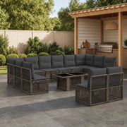 Set Divano da Giardino 13 pz Grigio polyrattan 3436544