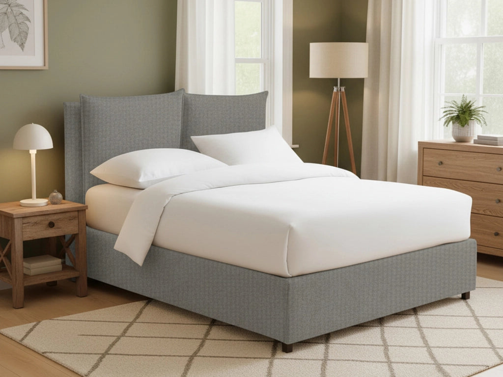Liskeard, Letto Matrimoniale Sfoderabile Made in Italy, Grigio Cenere